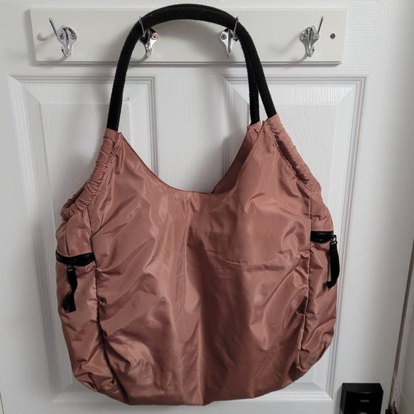 Indigo work to weekend duffle / tote bag, nylon, Mauve pink - Picture 3 of 9